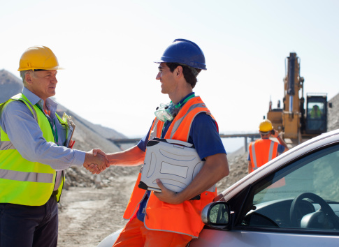 Begrüßung auf der Baustelle
